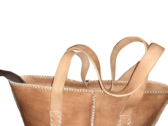 Bolso Mujer Vacuno hilo blanco Mediano