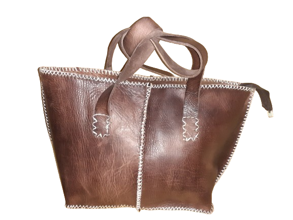 Bolso Mujer Vacuno hilo blanco Mediano