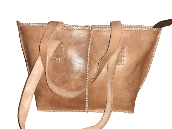Bolso Mujer Vacuno hilo blanco Mediano