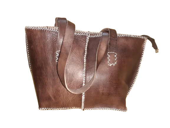 Bolso Mujer Vacuno hilo blanco Mediano