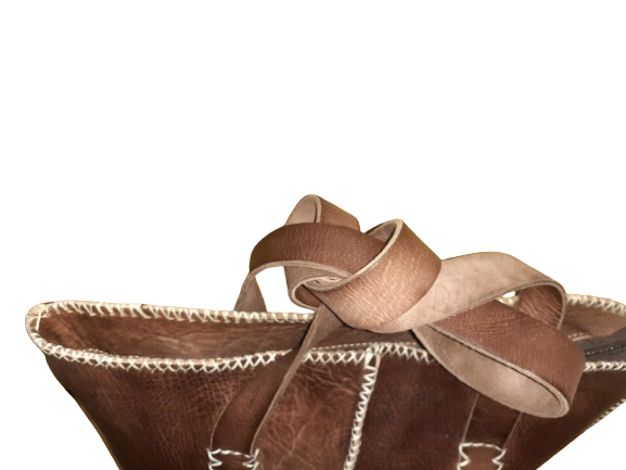 Bolso Mujer Vacuno hilo blanco Mediano