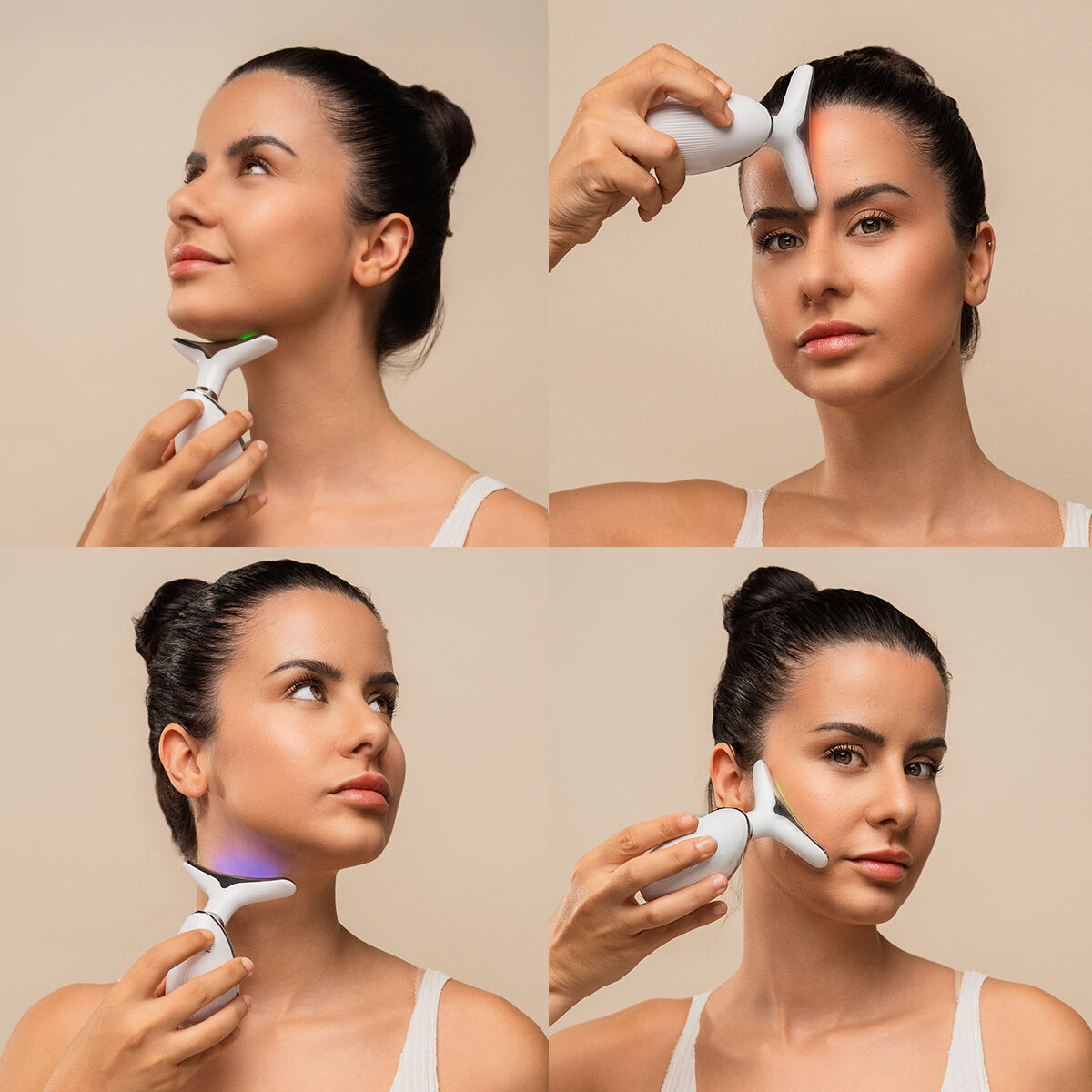 Electric Facial Firming Massager for Face and Neck with LED, EMS, and Heat Selora InnovaGoods-8