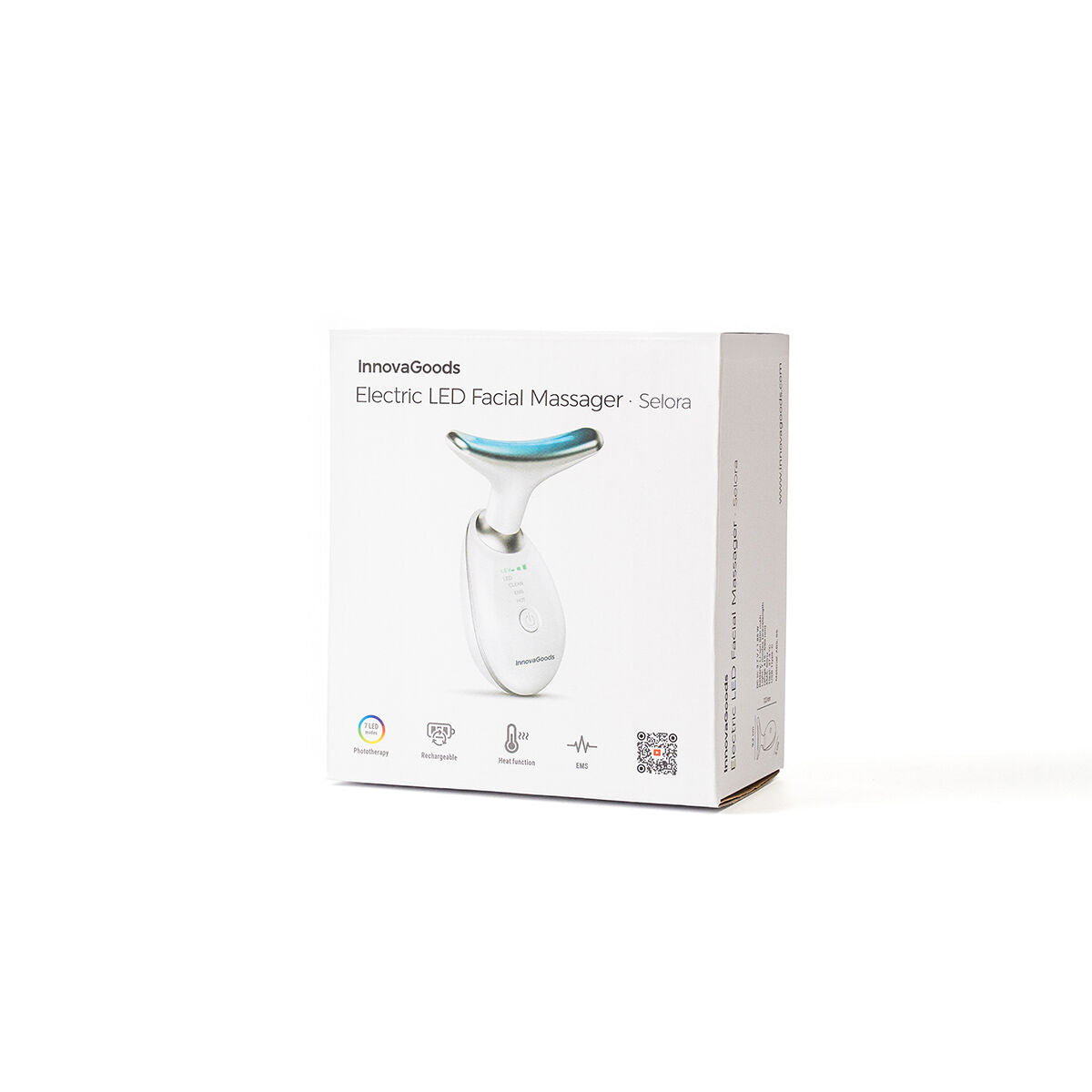 Electric Facial Firming Massager for Face and Neck with LED, EMS, and Heat Selora InnovaGoods-1