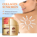 Velorian Collection SADOER Gold Collagen Sunscreen Lotion 30g tube, health care product with gold accents and SPF protection.