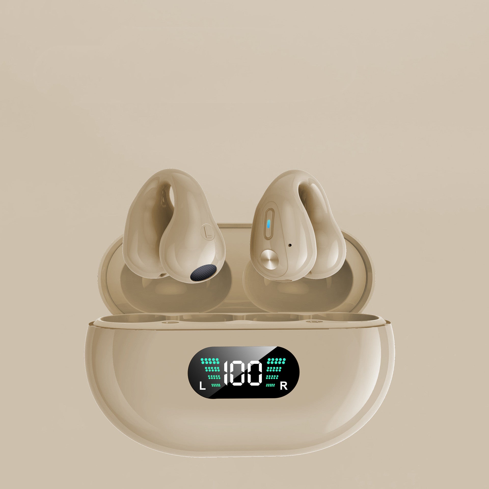 Velorian Collection bone conduction TWS earphones with ear clip design, Bluetooth 5.3, touch controls, wireless in-ear sports headset