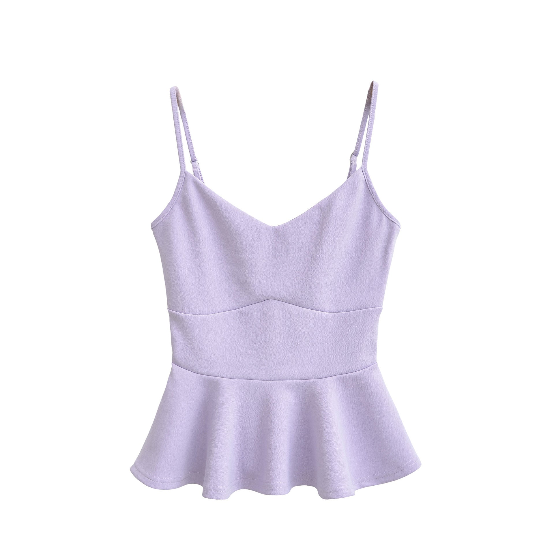 Velorian Collection women's cropped camisole top with ruffled waistline and slim fit, perfect for stylish summer outfits.