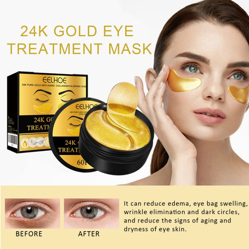 Velorian Collection 24K Gold Eye Mask pack with 60 pieces, soothing skincare treatment for tired eyes, health care product