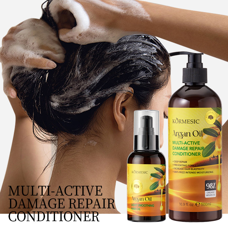 Velorian Collection KORMESIC Moroccan Argan Oil for smooth, lightweight hair care in a 110ml bottle with a dropper cap.