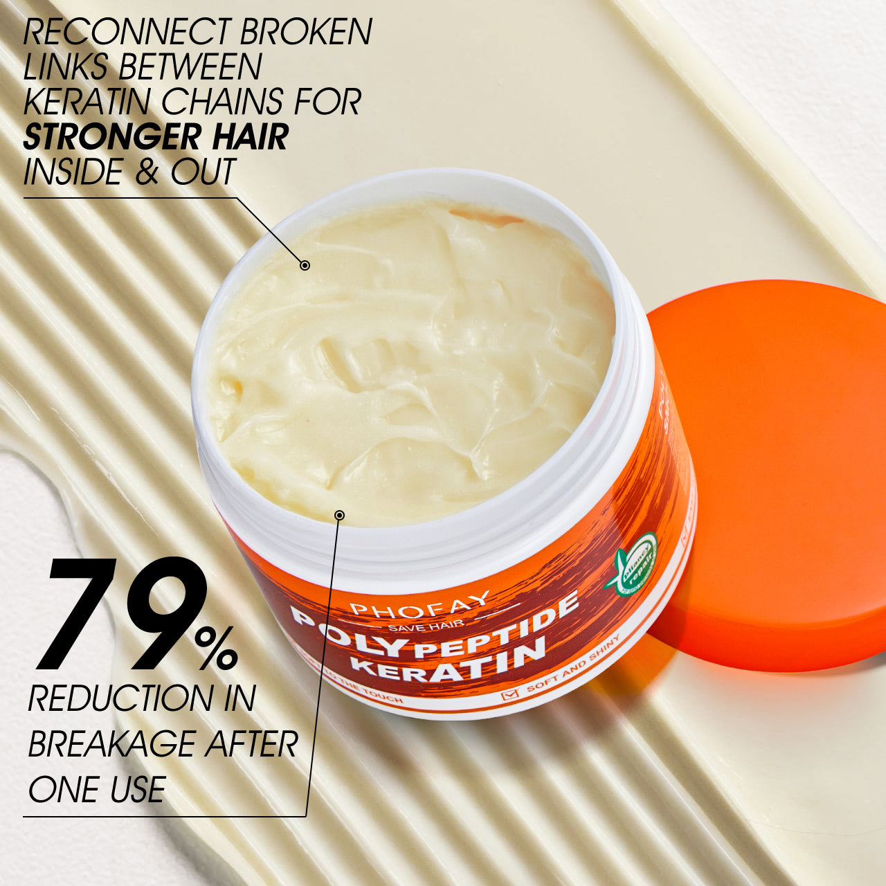 Velorian Collection Phofay Poly Keratin Burnt Hair Restoration Cream in a jar, for hair repair and nourishment.