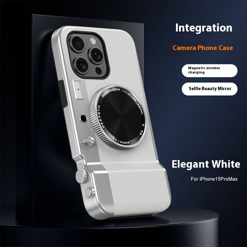 Velorian Collection stereo camera phone case with magnetic design and creative hard shell, featuring a Bio Sun Stick SPF 50.