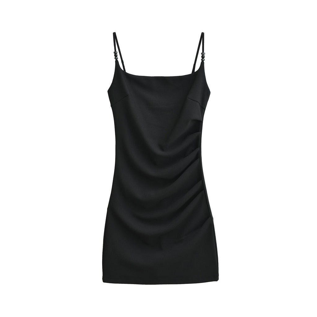 Velorian Collection women’s French-style solid-color slip dress with a slit, ideal for summer, shown on a model.