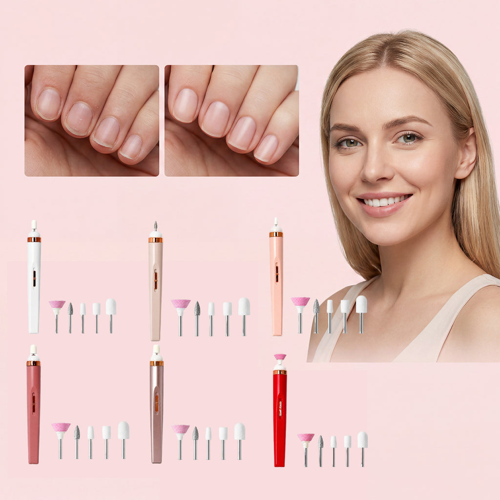 Velorian Collection electric nail drill in rose gold with boxed packaging, designed for professional manicures and pedicures.