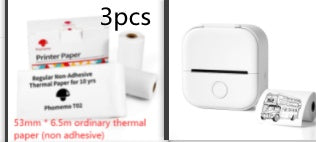 Velorian Collection portable mini thermal label printer with Bluetooth, shown printing a label on a home desk.