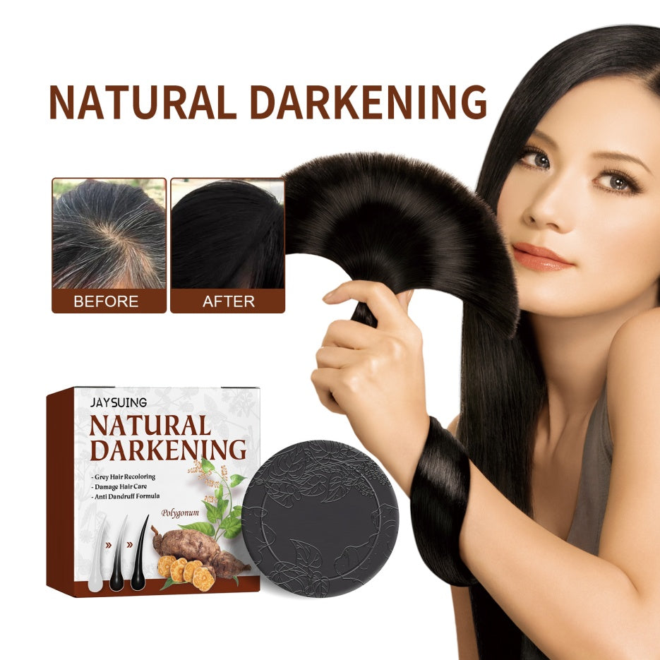 Velorian Collection Fo-Ti Hair-Blackening Shampoo Bar for healthy hair care, shown in a sleek, eco-friendly packaging.
