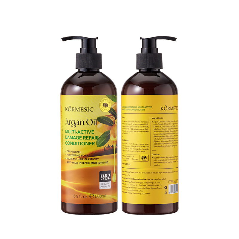 Velorian Collection KORMESIC Moroccan Argan Oil for smooth, lightweight hair care, 110ml bottle with golden oil inside