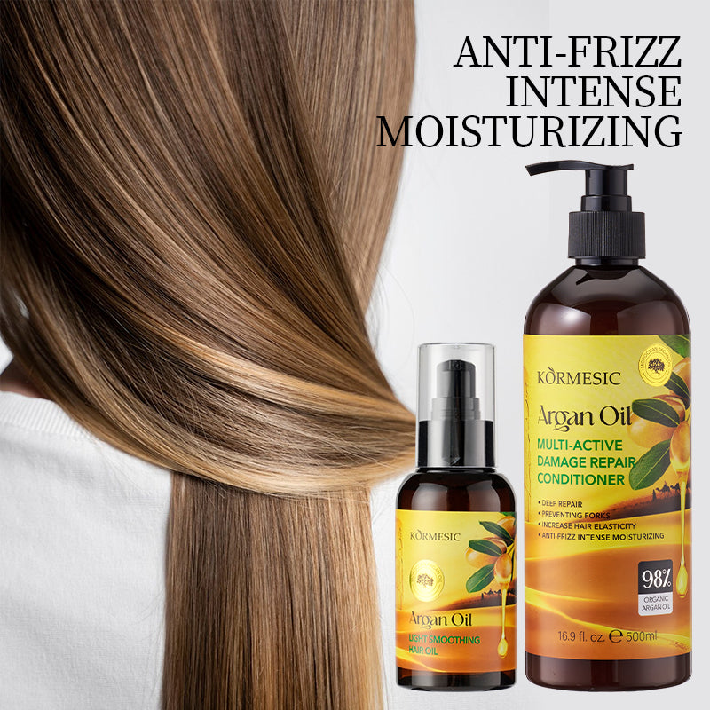 Velorian Collection KORMESIC Moroccan Argan Oil in a 110ml bottle, lightweight smooth hair oil for healthy, shiny hair.