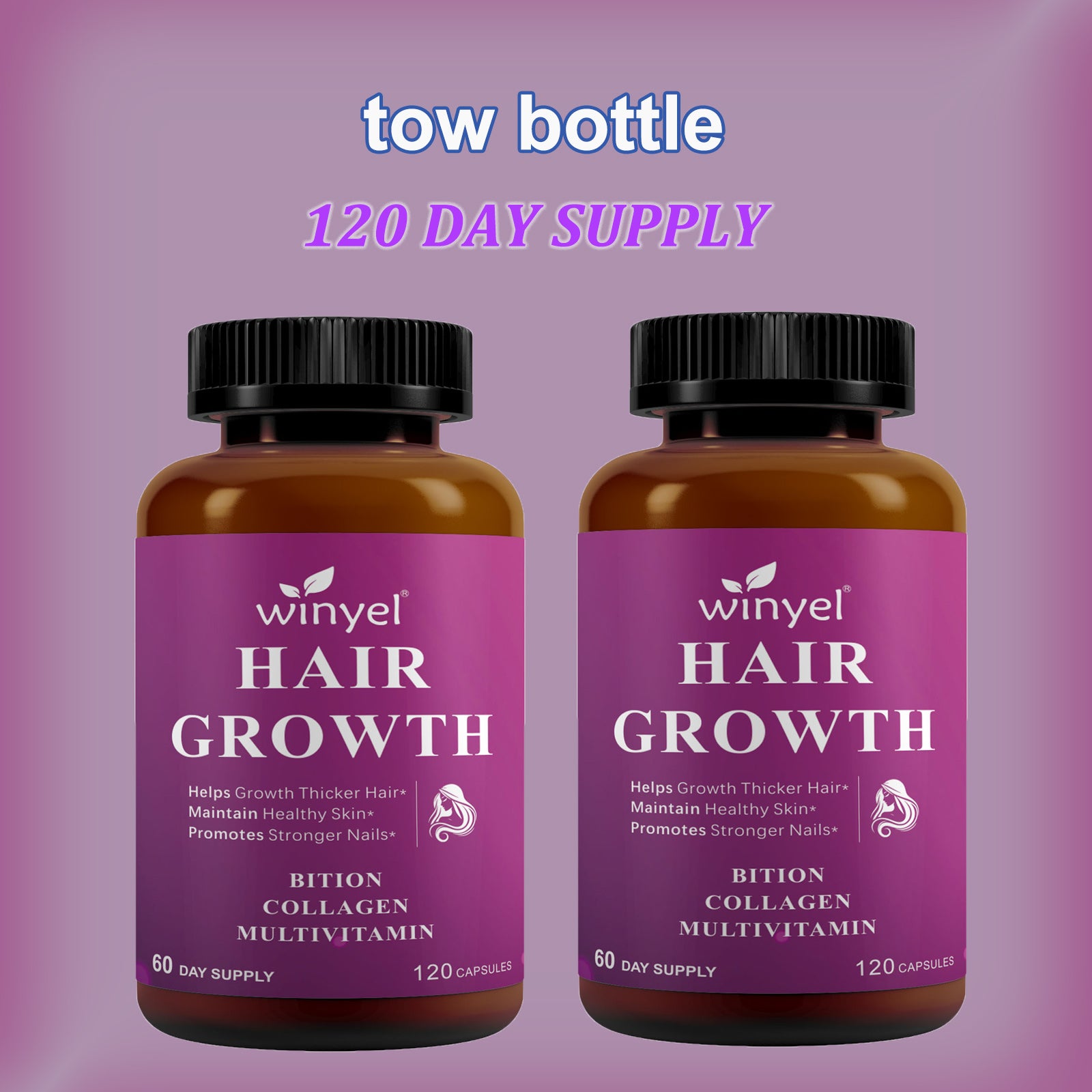 Velorian Collection hair growth vitamins bottle with biotin, collagen, and saw palmetto for stronger hair, skin, and nails.