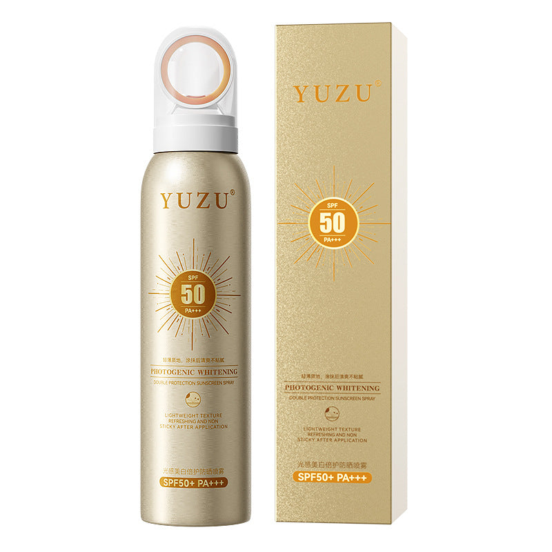 Velorian Collection facial outdoor UV-protective spray with high SPF, refreshing sunscreen in a sleek spray bottle.