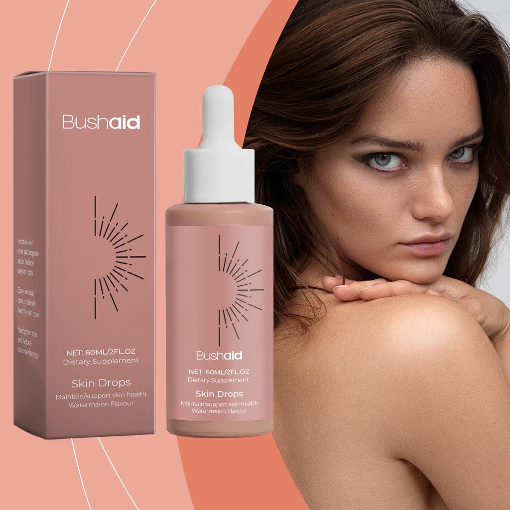 Velorian Collection natural sunless tanning drops for oral use, featuring a dropper bottle with amber liquid for healthy skin glow.