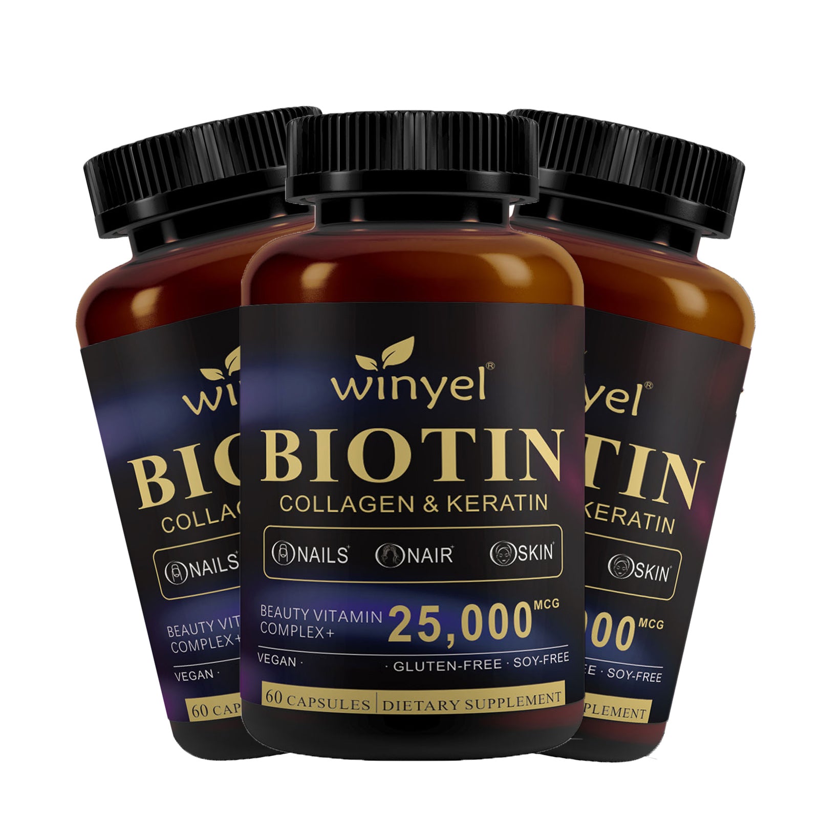 Velorian Collection biotin collagen hyaluronic acid keratin capsules for healthy hair, skin, and nails, 60 capsules, supports hair growth.
