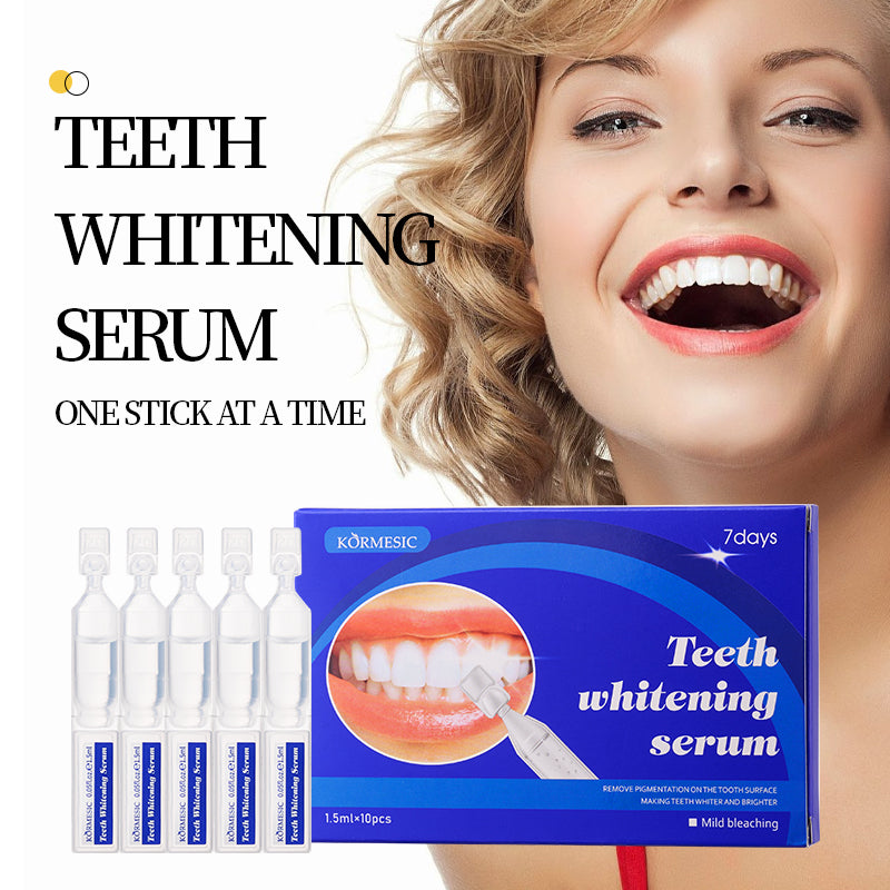 Velorian Collection KORMESIC teeth whitening serum vials, 1.5ml each, arranged in a box, for dental health and whitening.