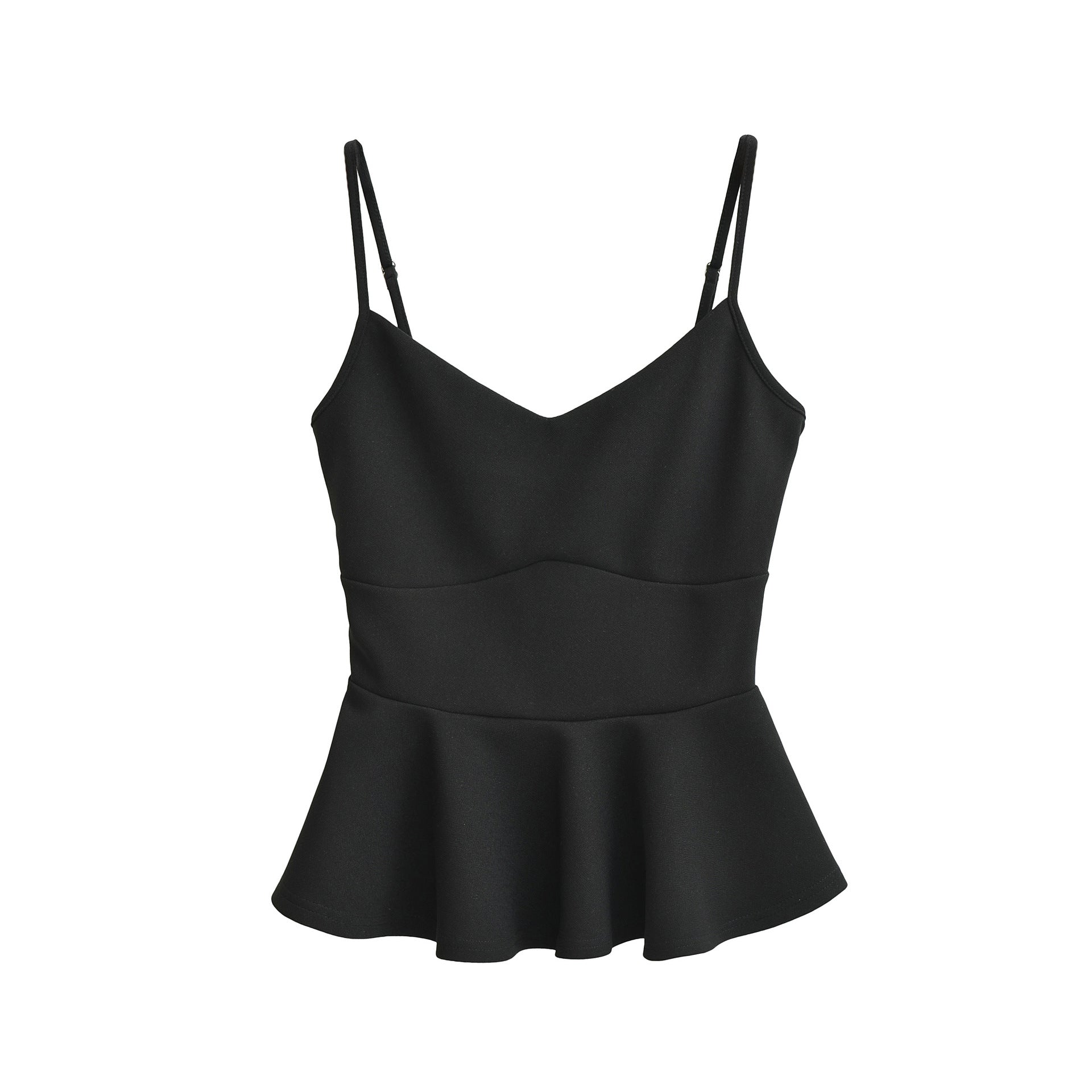 Velorian Collection women's cropped camisole top with ruffled waistline and slim-fit design, stylish and perfect for casual wear.