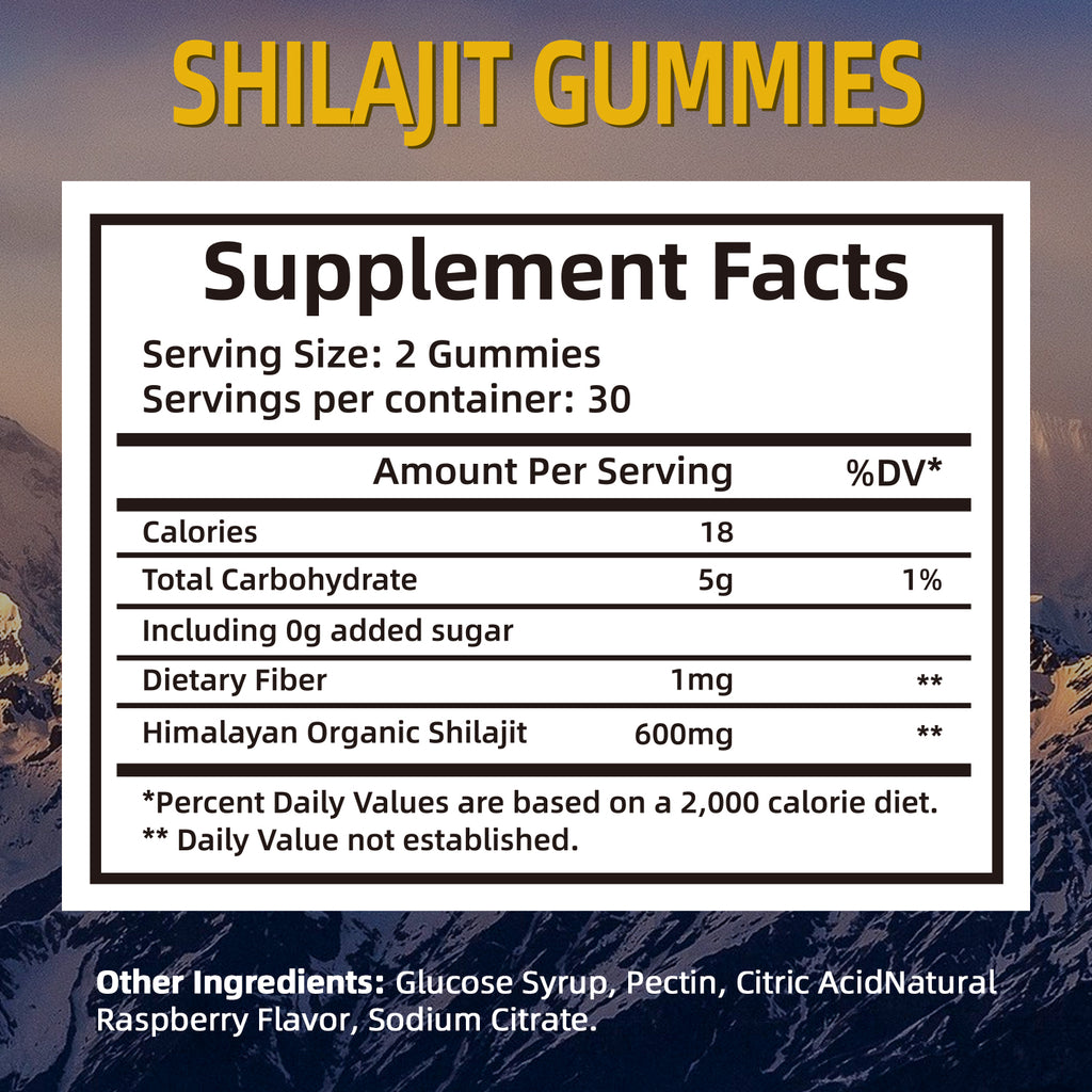 Velorian Collection gold Shilajit gummies in a health care bottle, showcasing the supplement packaging and gummies inside.