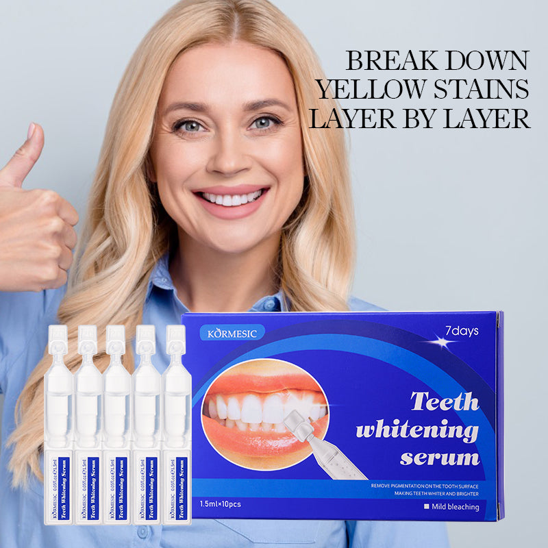 Velorian Collection KORMESIC teeth whitening serum 1.5ml, set of 10, in small applicator bottles for dental care and whitening.