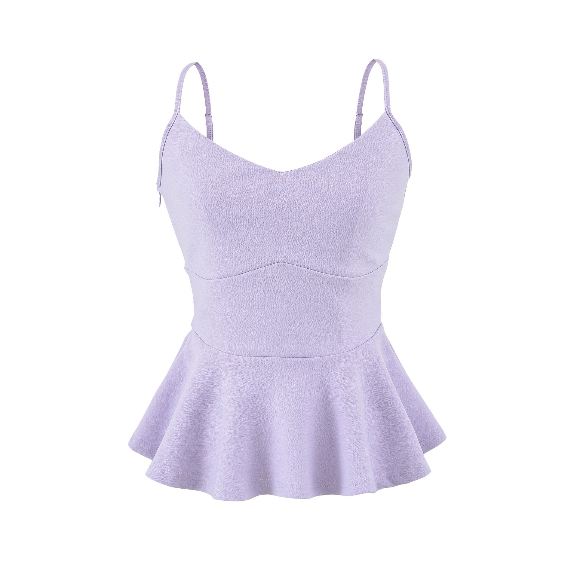 Velorian Collection women's cropped camisole top with ruffled waistline, slim fit, and sleeveless design, perfect for casual wear.