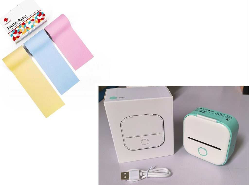 Velorian Collection portable mini thermal label printer with Bluetooth, ideal for home or student use, printing labels and price tags.