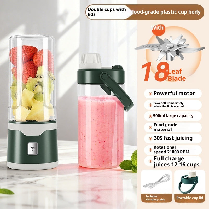 Velorian Collection rechargeable electric USB blender cup, 500ml handheld juicer and mixer for outdoor use with water blending features.