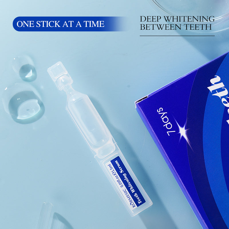Velorian Collection KORMESIC teeth whitening serum set with 10 tubes, 1.5ml each, for dental health and whitening.