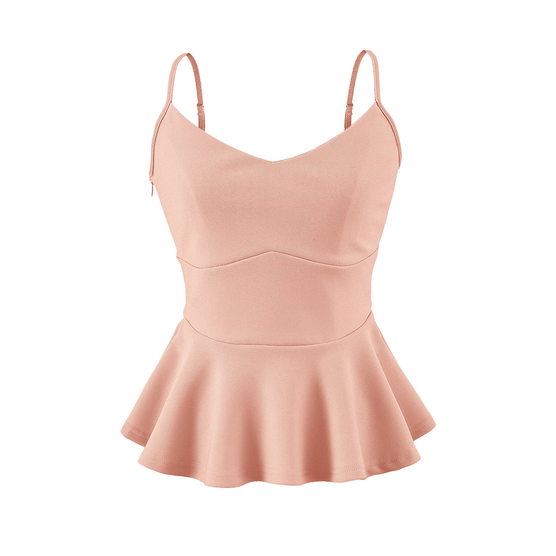 Velorian Collection women's cropped camisole top with ruffled waist, slim fit, perfect for casual and summer wear.