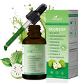 Soursop Drops 10-in-1 herbal supplement bottle by Velorian Collection, featuring seaweed, moringa, black seed oil, and herbs.