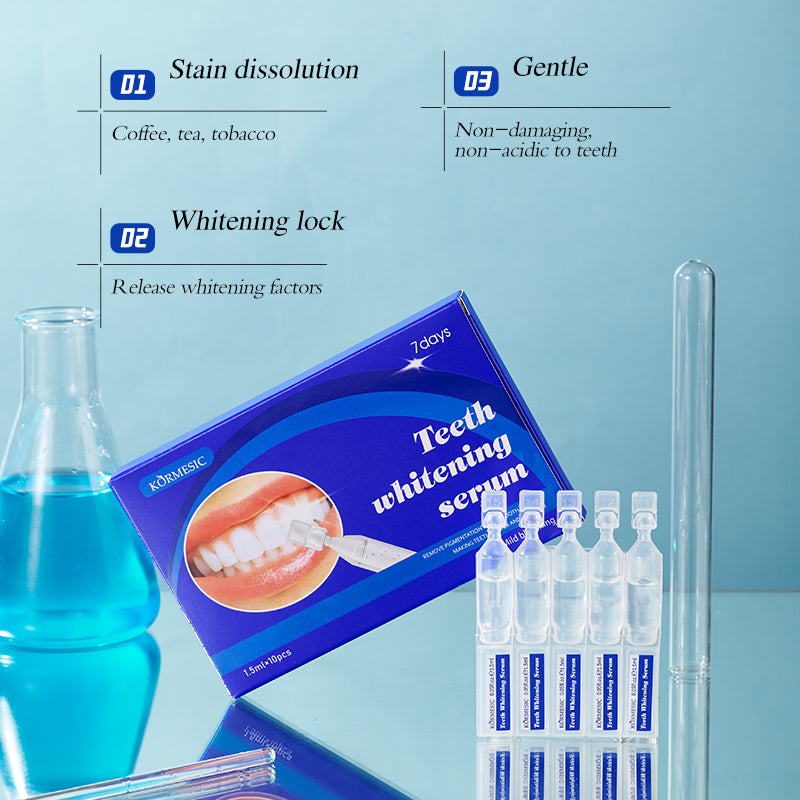 Velorian Collection KORMESIC teeth whitening serum 1.5ml x 10 pack, health care product for brightening teeth.
