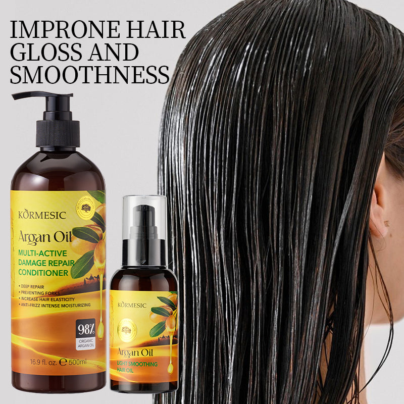 Velorian Collection KORMESIC Moroccan Argan Oil bottle, lightweight and smooth hair oil in a 110ml container, for healthy hair.