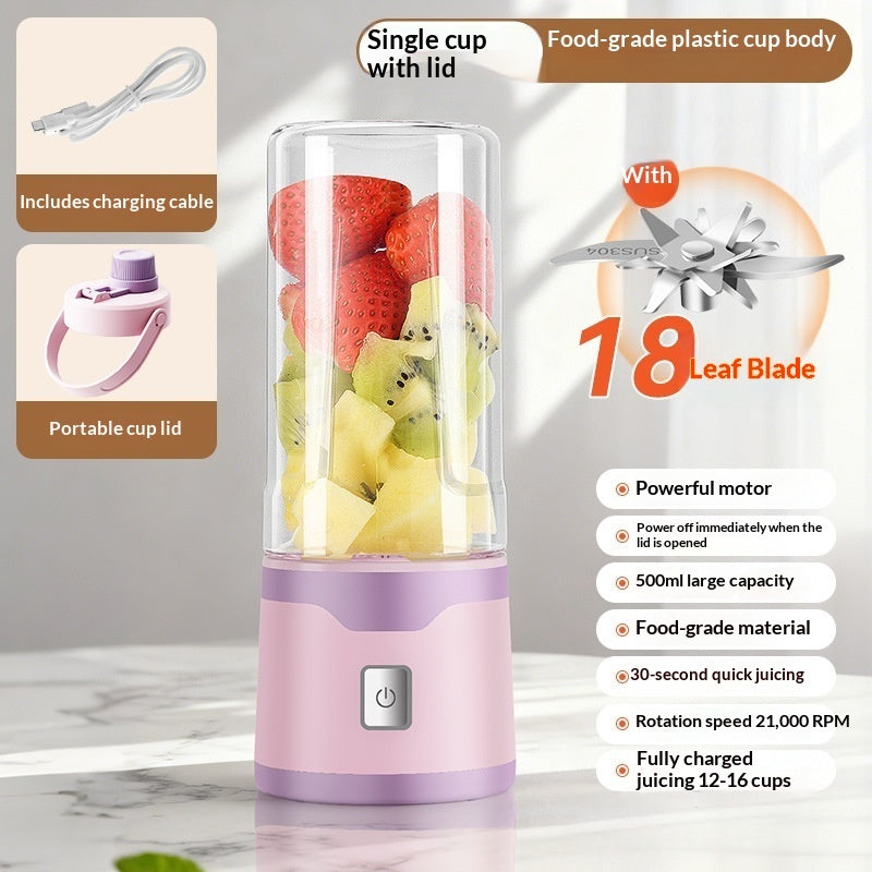 Velorian Collection rechargeable USB blender cup with double-layer design, 500ml capacity, handheld juicer for outdoor use