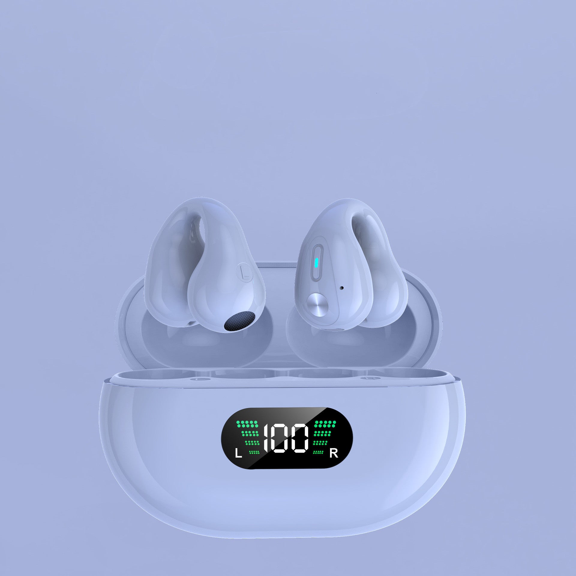Velorian Collection bone conduction earbuds with ear clip, Bluetooth 5.3, touch control, in-ear design, and high-fidelity bass for sports.