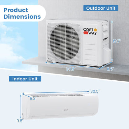 EchoCool Series 11500 BTU 208/230V Mini Split Air Conditioner and Heater Pump System