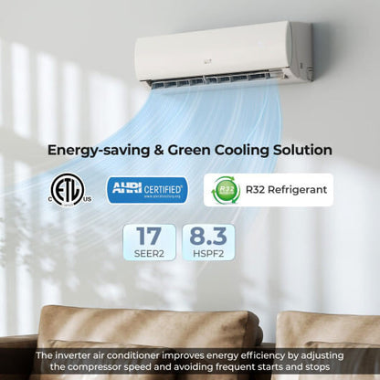 EchoCool Series 11500 BTU 208/230V Mini Split Air Conditioner and Heater Pump System
