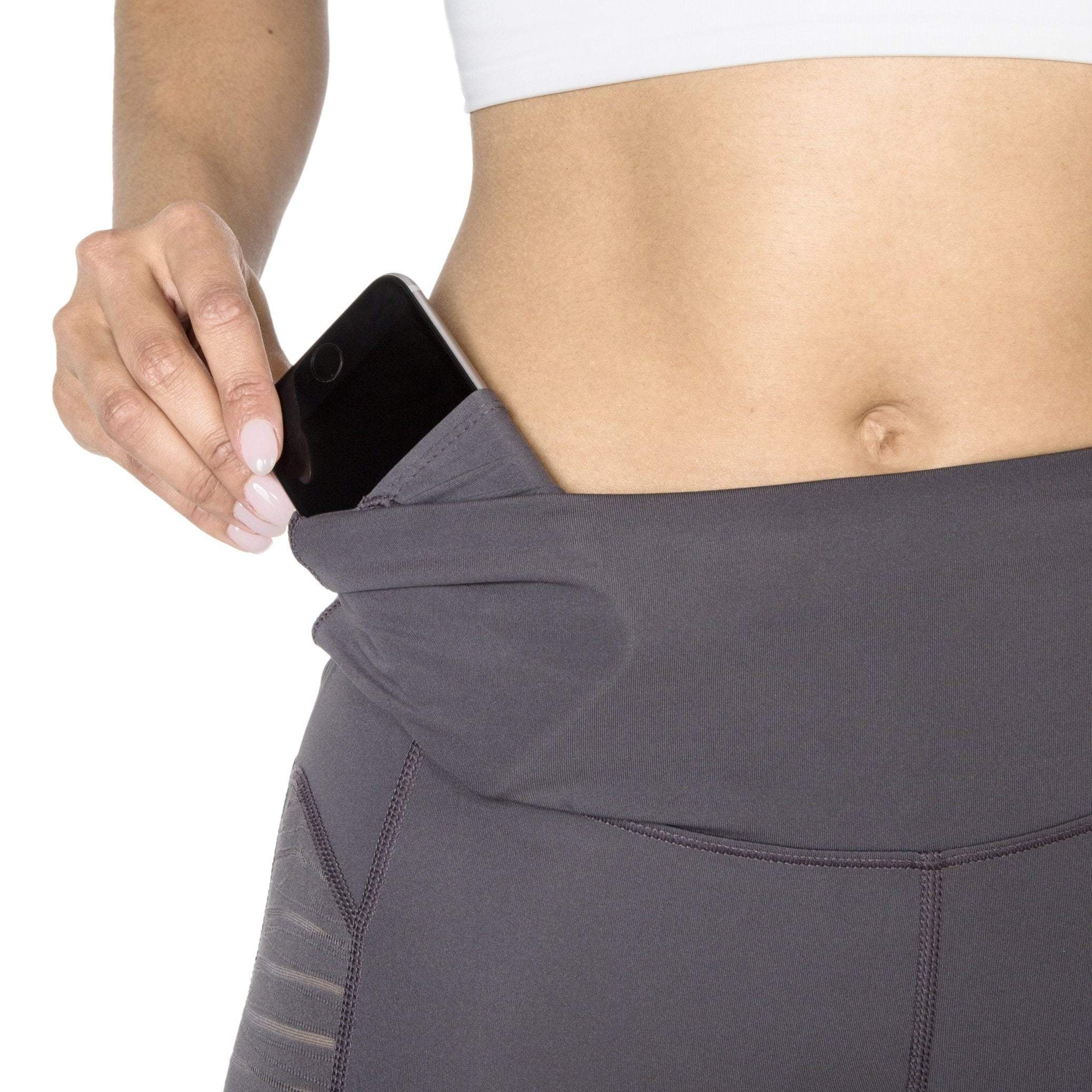 Handful High Waist Capri bottoms from Off the Grid collection, featuring a snug fit and smoky pocket design, in size XS.