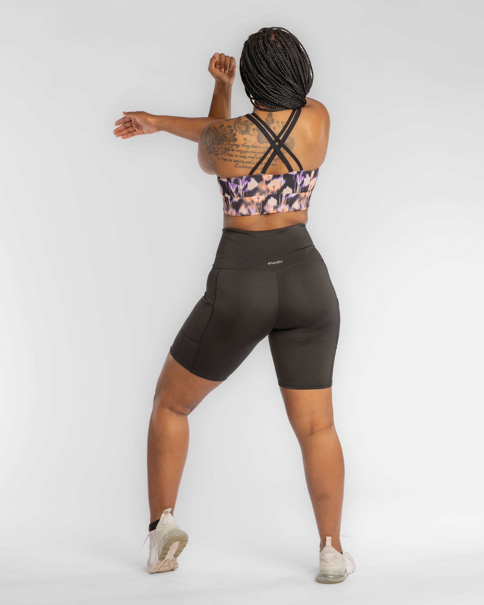 Handful Double Down Bra in Blossom color, XS size, featuring smooth cups and supportive design, on a plain background.
