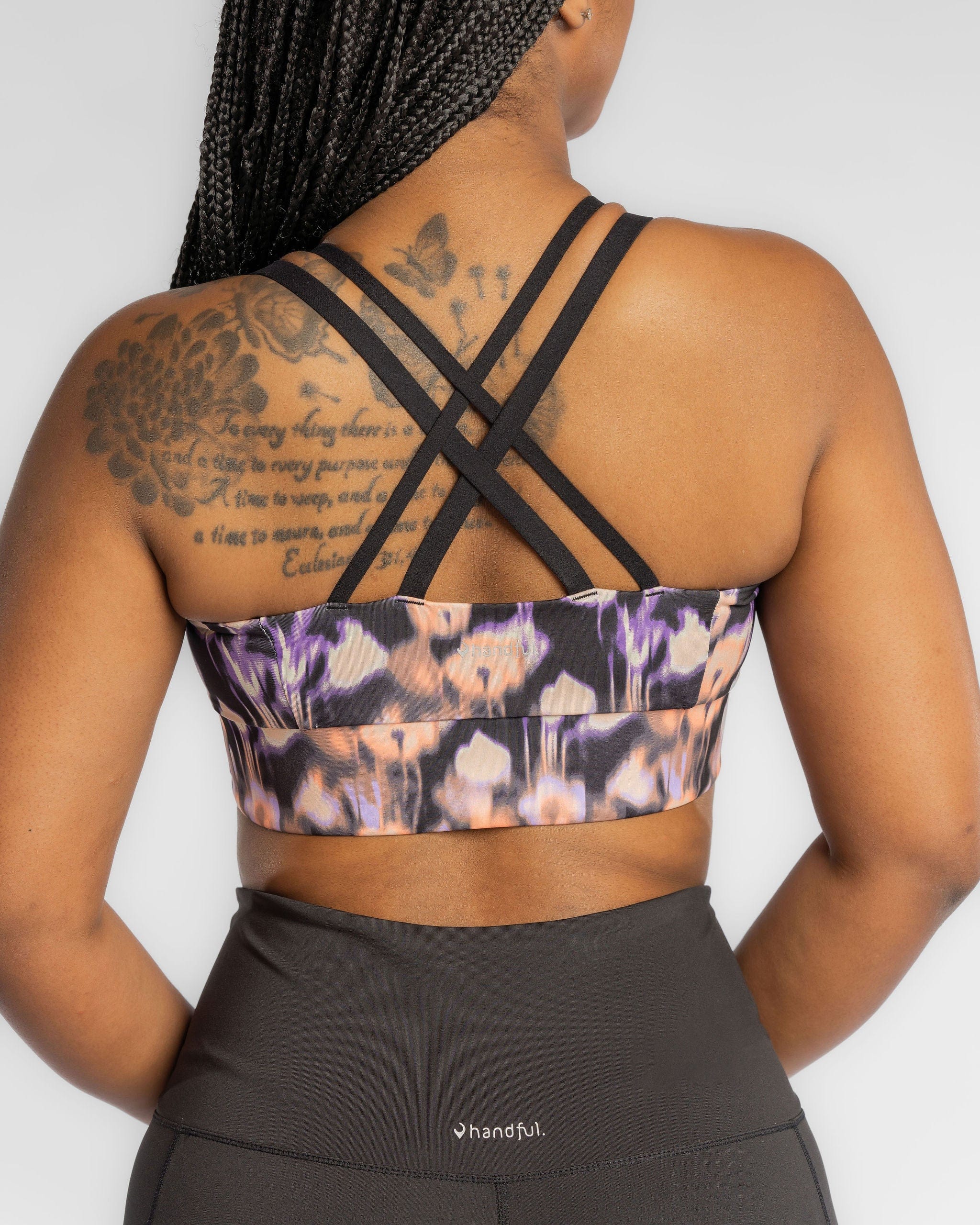 Handful Blossom Double Down Bra in XS featuring floral pattern, soft fabric, and supportive design for comfortable wear.