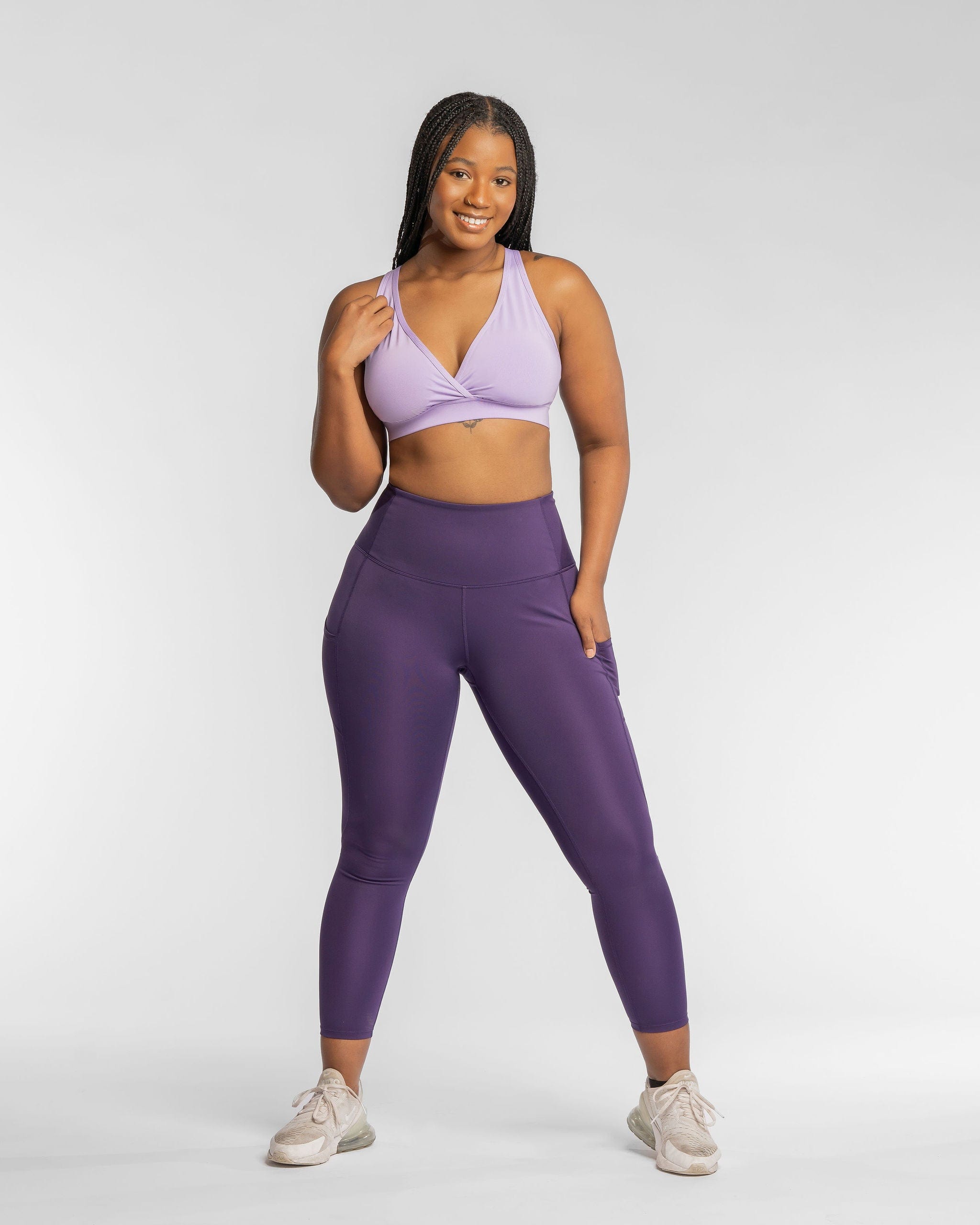 Soft lavender FaV Bra by Handful with delicate straps and lace details, designed for comfort and support.