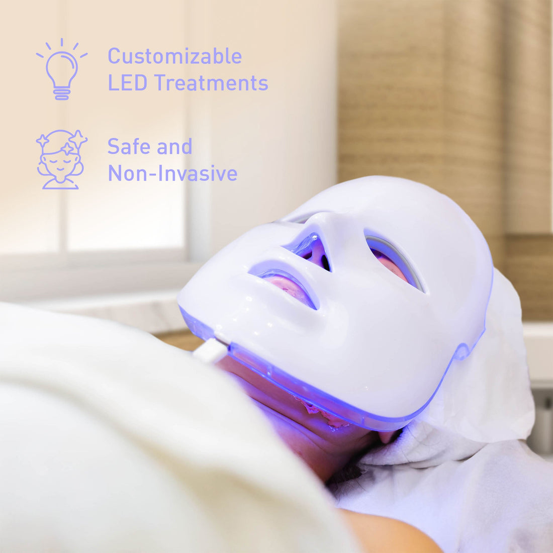 Pursonic LED Glow Set – 7-in-1 LED Light Therapy Face Mask + 7-in-1 LED Face &amp; Neck Sculpting Wand-1