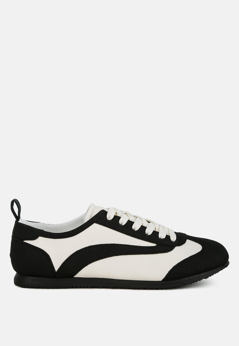 Black London Rag Moomba lace-up sneakers with white soles, showcasing stylish casual footwear for everyday wear.