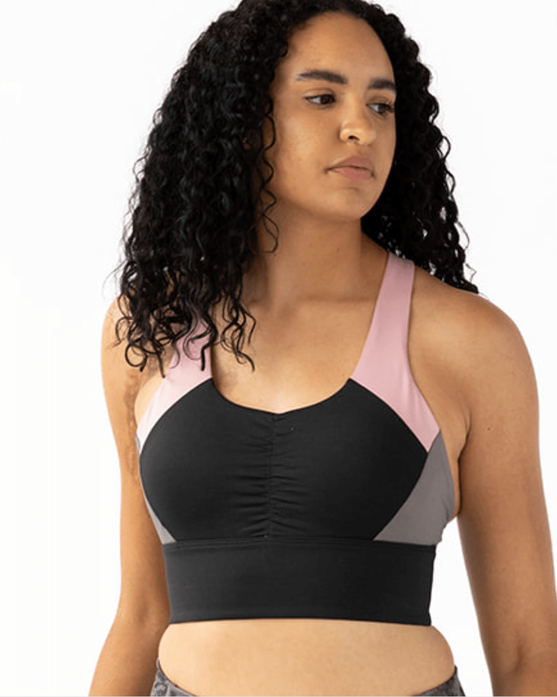 Handful Gametime Bra in Call My Blush color, featuring soft fabric, adjustable straps, and supportive design for comfortable wear.