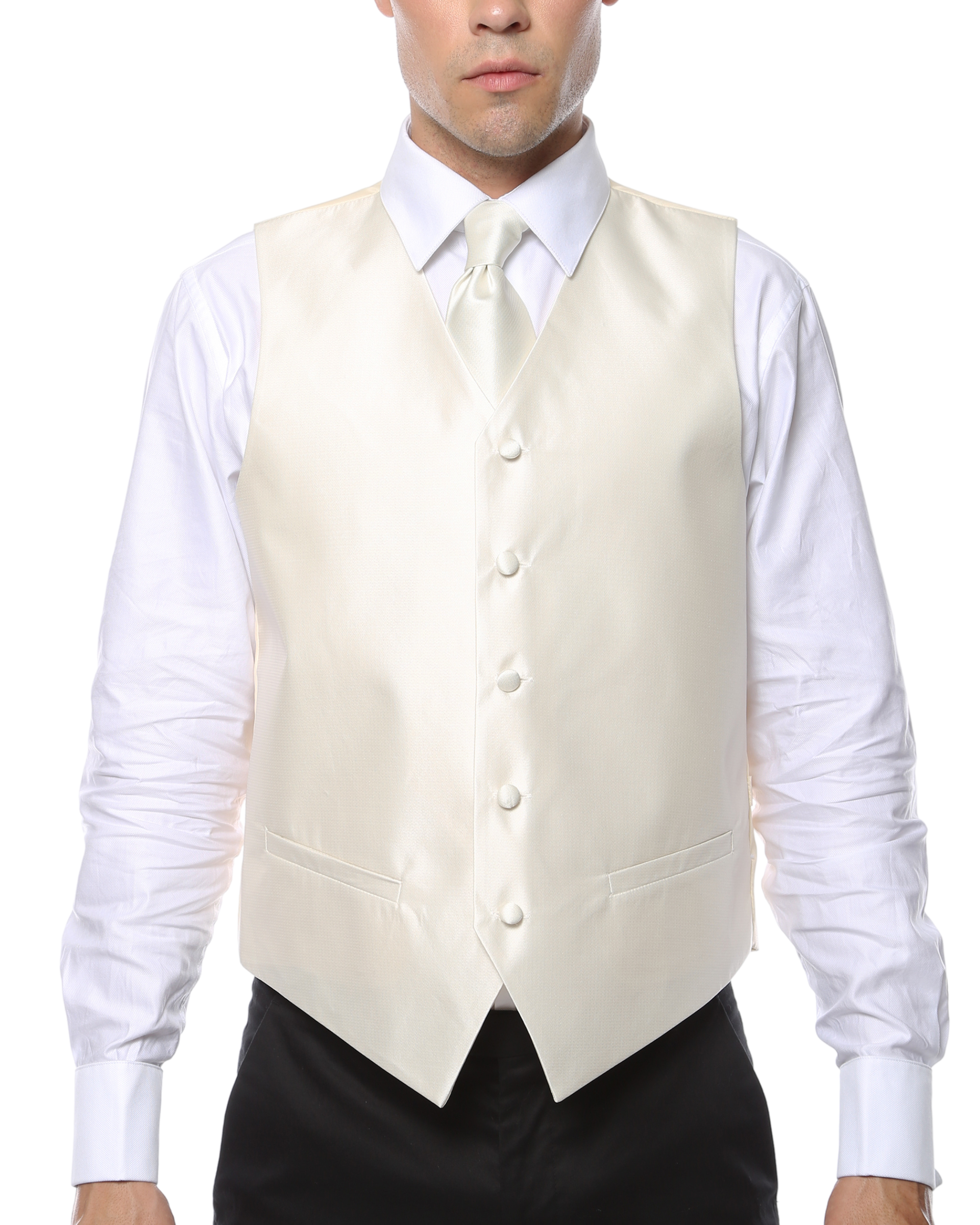 FHYINC Ferrecci men's beige textured vest set with white back, adjustable vest for stylish men's fashion, shown on a mannequin.
