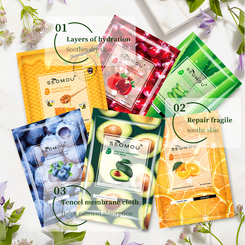 Velorian Collection Aloe Niacinamide moisturizing facial mask set with 10 pieces, skincare treatment for hydration and brightening.