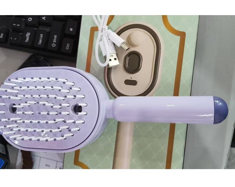 Velorian Collection electric spray facial silicone brush with anti-static hair care, atomized oil spray, and fluffy salon modeling design.